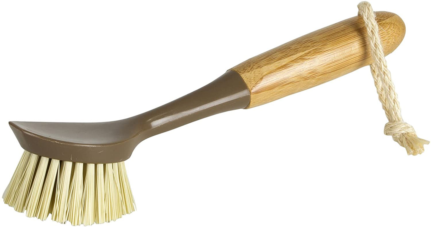 Cast Iron Cleaning Brush w/ Nylon Bristles & Metal Scraper