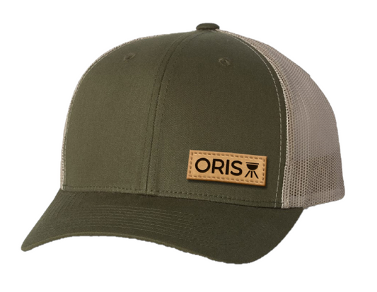 ORIS leather patch moss/khaki hat